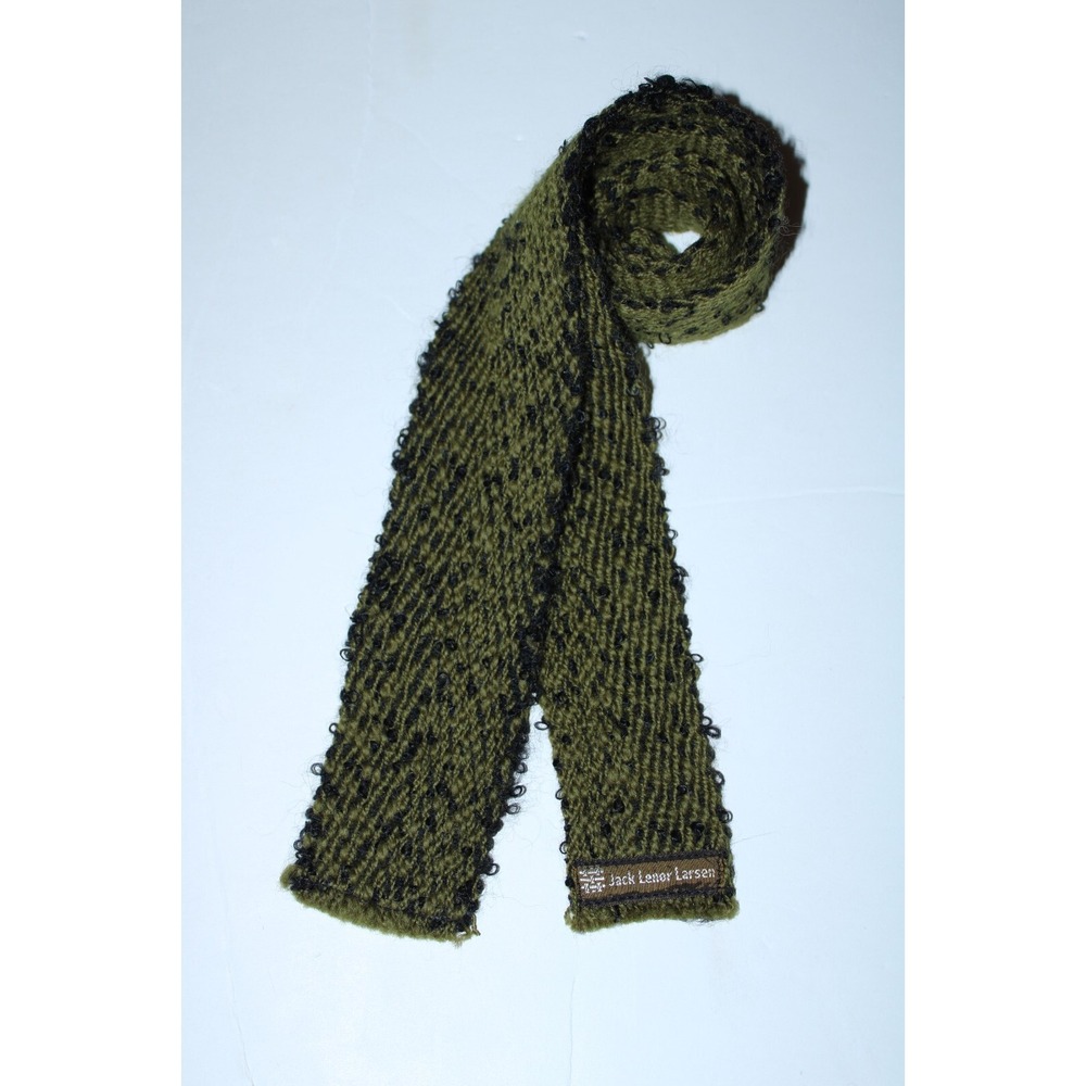 Jack Lenor Larsen Men's Black Green 52" Length‎ Knit Short Tie RARE